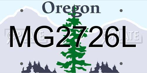 MG2726L Oregon License Plate