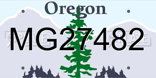 MG27482 Oregon License Plate