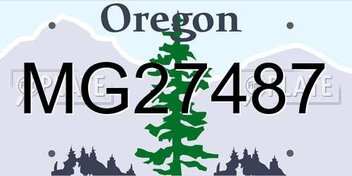 MG27487 Oregon License Plate