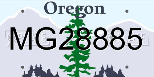 MG28885 Oregon License Plate