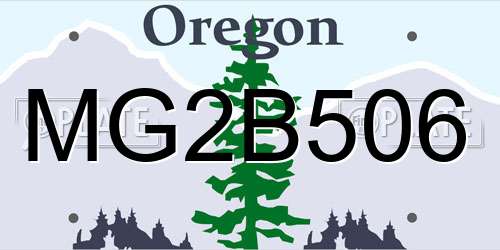 MG2B506 Oregon License Plate