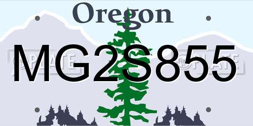 MG2S855 Oregon License Plate