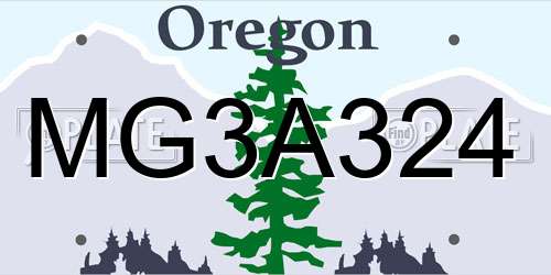 MG3A324 Oregon License Plate