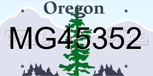 MG45352 Oregon License Plate