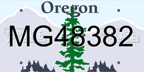 MG48382 Oregon License Plate