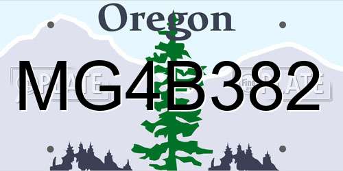 MG4B382 Oregon License Plate