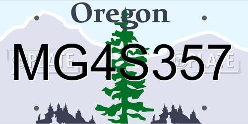 MG4S357 Oregon License Plate