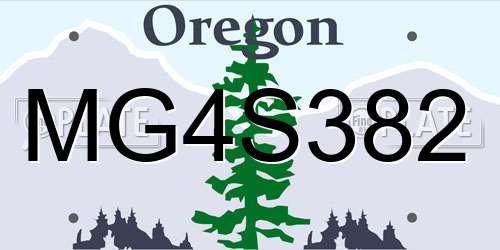 MG4S382 Oregon License Plate