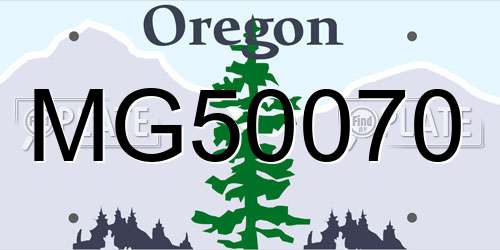 MG50070 Oregon License Plate