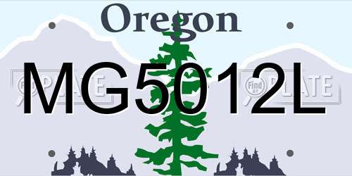MG5012L Oregon License Plate