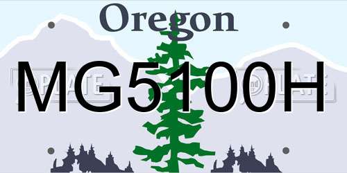 MG5100H Oregon License Plate