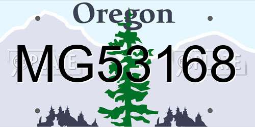 MG53168 Oregon License Plate