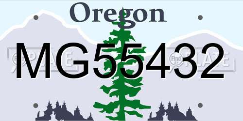 MG55432 Oregon License Plate