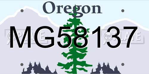 MG58137 Oregon License Plate