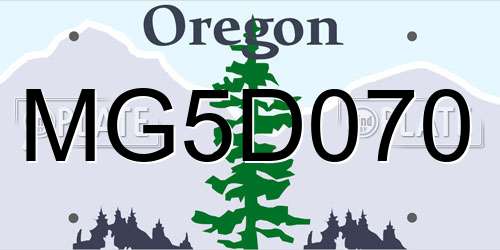 MG5D070 Oregon License Plate