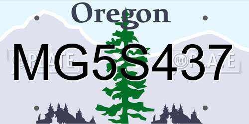 MG5S437 Oregon License Plate