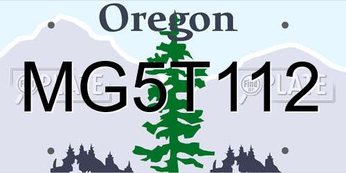 MG5T112 Oregon License Plate