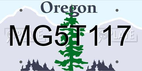 MG5T117 Oregon License Plate