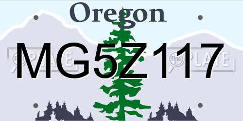 MG5Z117 Oregon License Plate