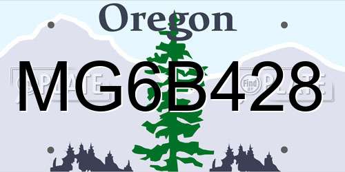 MG6B428 Oregon License Plate