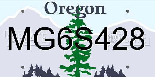 MG6S428 Oregon License Plate
