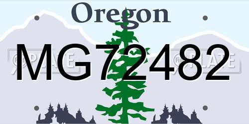 MG72482 Oregon License Plate