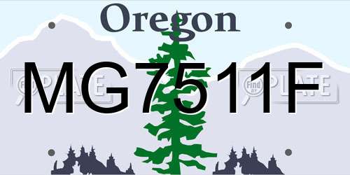 MG7511F Oregon License Plate
