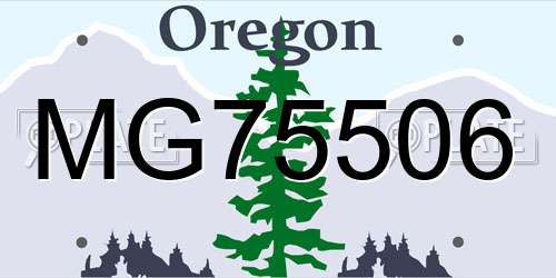 MG75506 Oregon License Plate