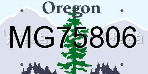 MG75806 Oregon License Plate
