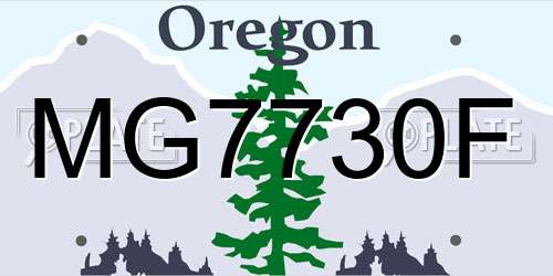 MG7730F Oregon License Plate