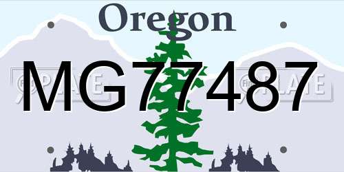 MG77487 Oregon License Plate