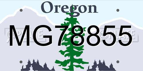 MG78855 Oregon License Plate