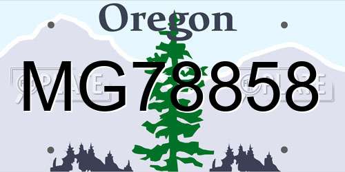 MG78858 Oregon License Plate