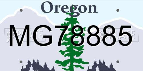 MG78885 Oregon License Plate