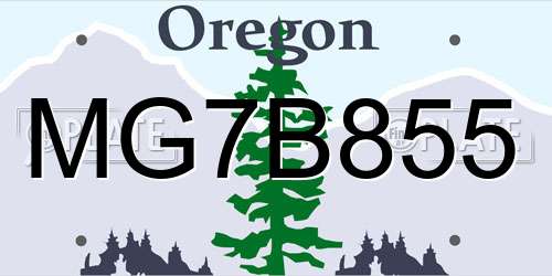 MG7B855 Oregon License Plate