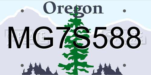MG7S588 Oregon License Plate