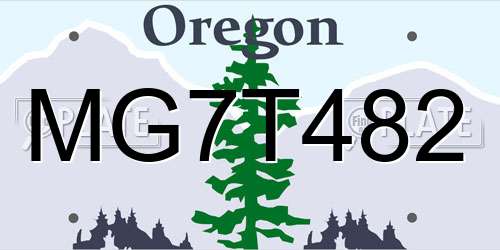 MG7T482 Oregon License Plate