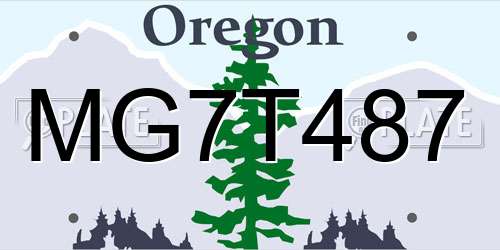 MG7T487 Oregon License Plate