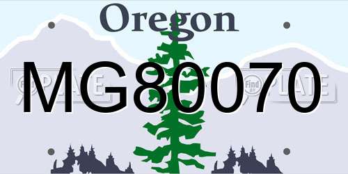MG80070 Oregon License Plate