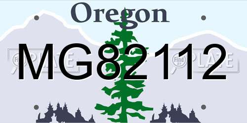 MG82112 Oregon License Plate