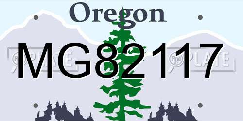 MG82117 Oregon License Plate
