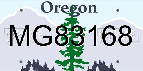 MG83168 Oregon License Plate