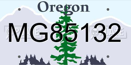 MG85132 Oregon License Plate