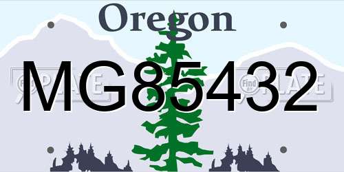 MG85432 Oregon License Plate