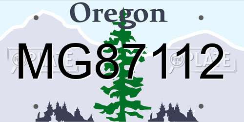 MG87112 Oregon License Plate
