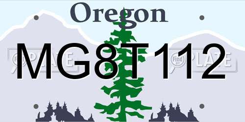 MG8T112 Oregon License Plate
