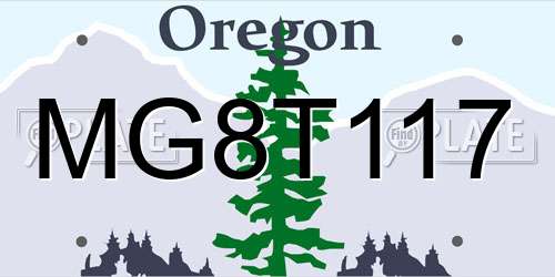 MG8T117 Oregon License Plate