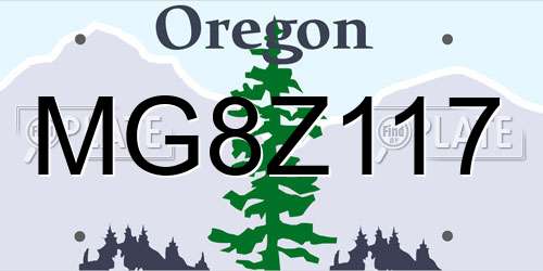 MG8Z117 Oregon License Plate