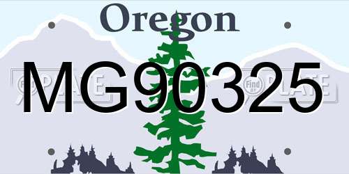 MG90325 Oregon License Plate