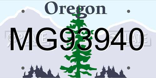MG93940 Oregon License Plate